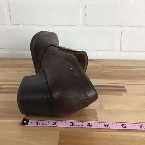 NATURAL Soul brown leather chunky heeled shoes round toe comfortable size 7.5 - Picture 10 of 15